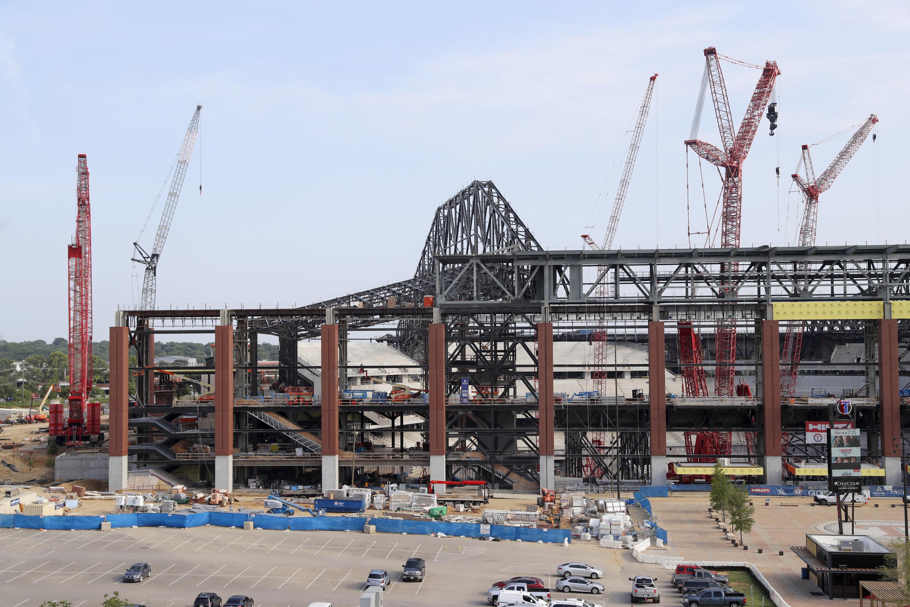 Globe Life Field Construction Reaches Topping Out Ceremony