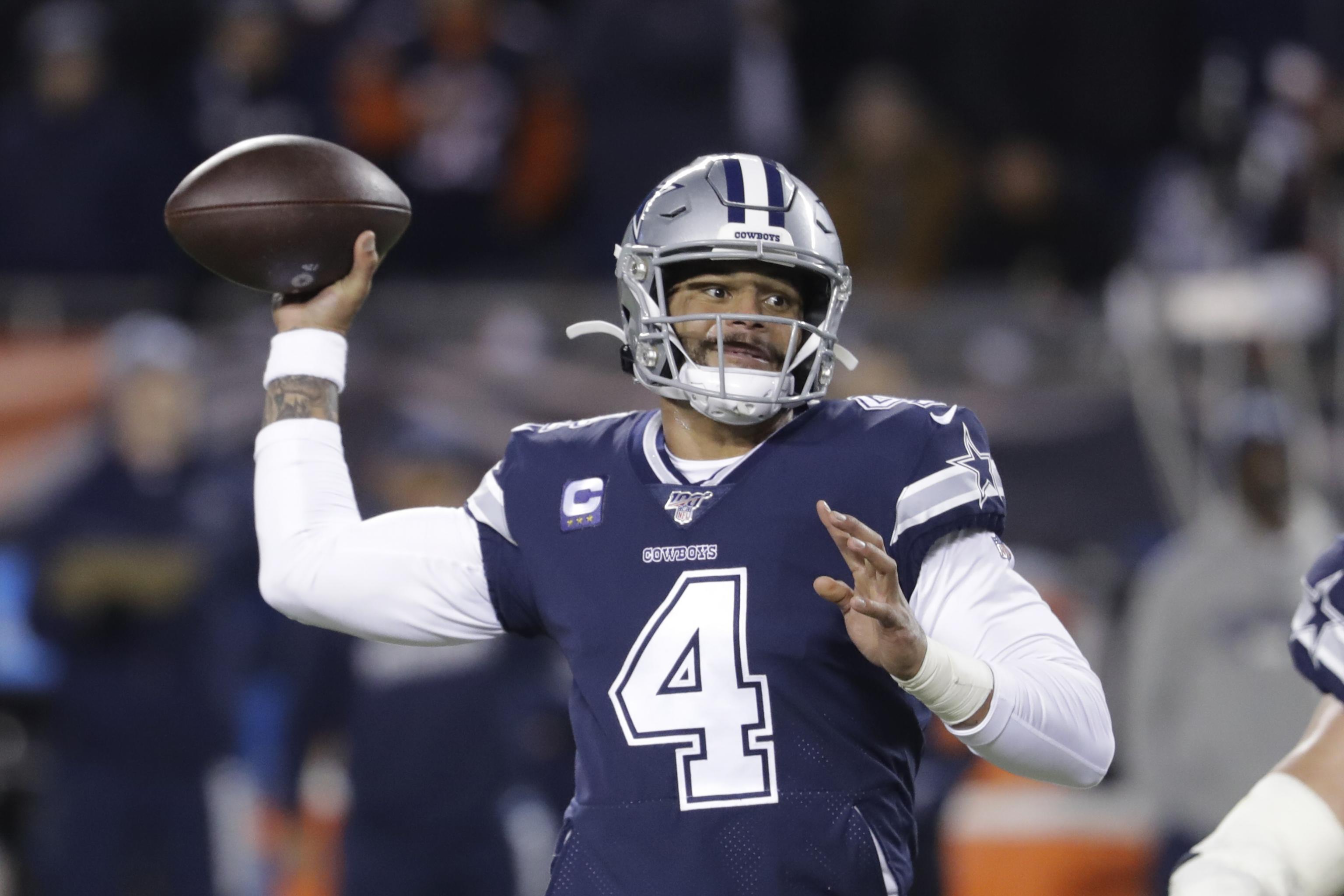 Inglewood, United States. 14th Sep, 2020. Dallas Cowboys quarterback Dak  Prescott throws a pass against the Los Angeles Rams in the second half at  SoFi Stadium in Inglewood, California on Sunday, September