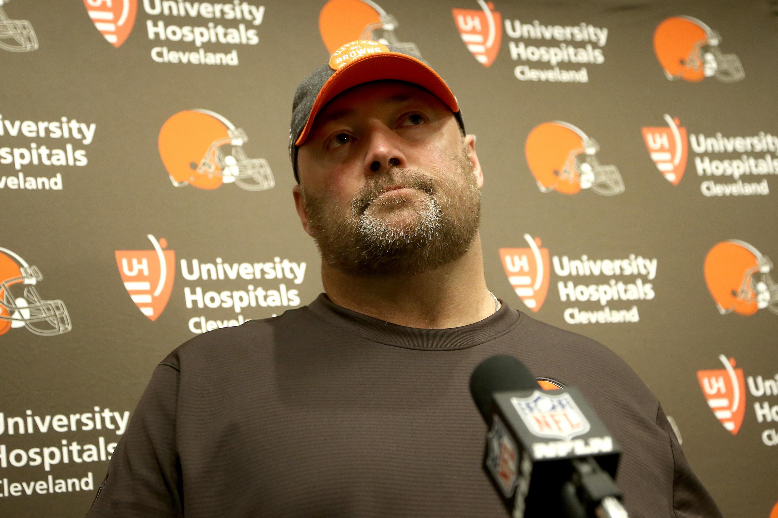 Cleveland Browns head coach Freddie Kitchens pictured wearing