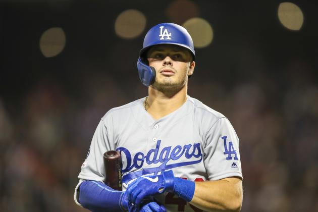 Los Angeles Dodgers' Gavin Lux walks off the field after striking out during the second inning of a baseball game against the New York Mets, Saturday, Sept. 14, 2019, in New York. (AP Photo/Mary Altaffer)