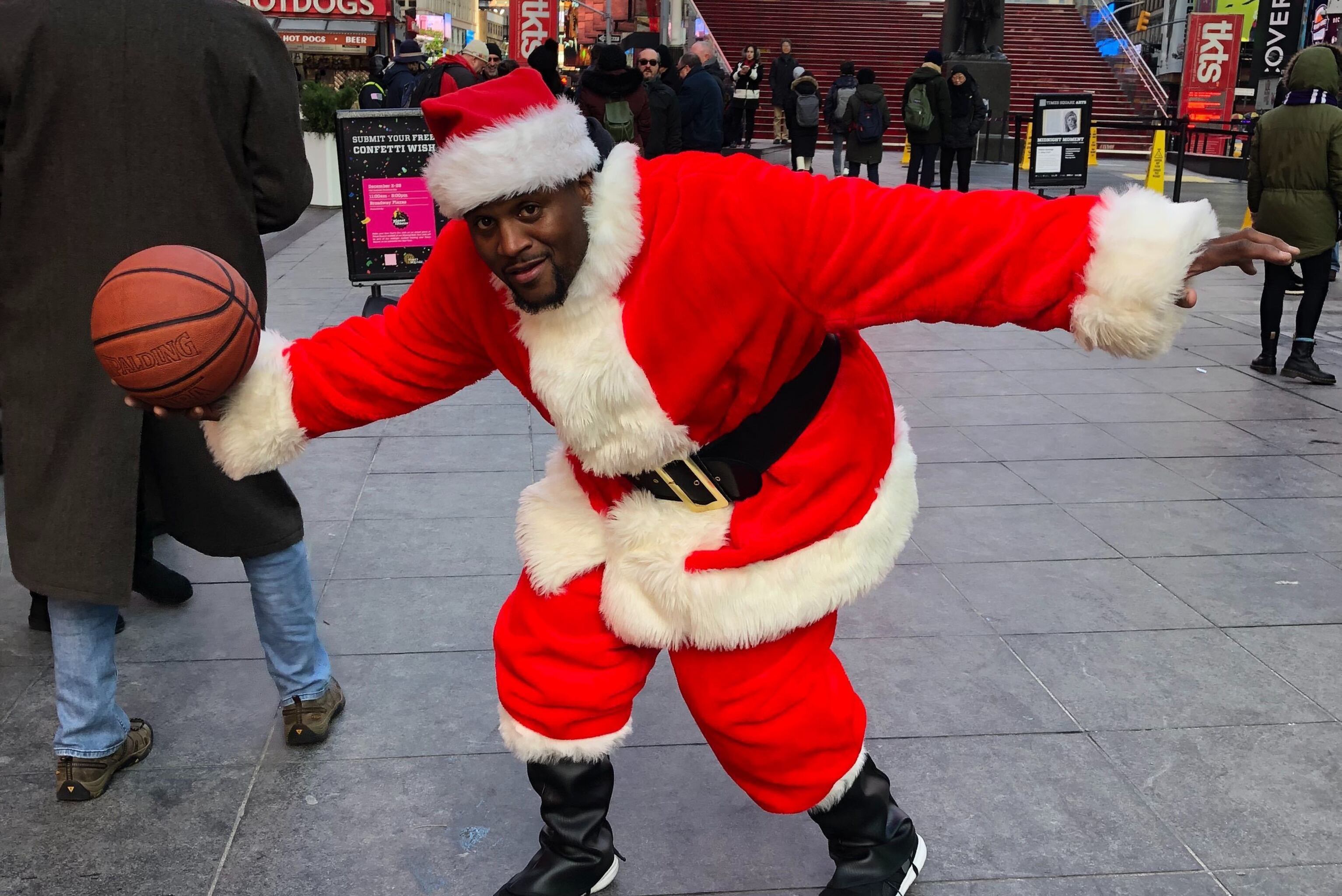 Santa Spice Adams Takes Ankles And Hands Out Jingle Ls On The