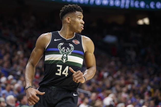 Milwaukee Bucks' Giannis Antetokounmpo in action during the second half of an NBA basketball game against the Philadelphia 76ers, Wednesday, Dec. 25, 2019, in Philadelphia. The 76ers won 121-109. (AP Photo/Chris Szagola)