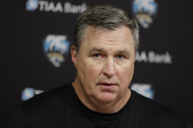 Jacksonville Jaguars head coach Doug Marrone answers questions after an NFL football game against the Tennessee Titans Sunday, Nov. 24, 2019, in Nashville, Tenn. The Titans won 42-20. (AP Photo/James Kenney)