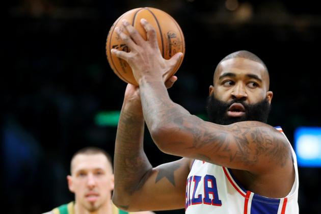 BOSTON, MASSACHUSETTS - DECEMBER 12: Kyle O'Quinn #9 of the Philadelphia 76ers looks for a pass during the game against the Boston Celtics at TD Garden on December 12, 2019 in Boston, Massachusetts.  The 76ers defeat the Celtics 115-109. NOTE TO USER: User expressly acknowledges and agrees that, by downloading and or using this photograph, User is consenting to the terms and conditions of the Getty Images License Agreement.  (Photo by Maddie Meyer/Getty Images)