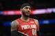 Portland Trail Blazers forward Carmelo Anthony (00) looks on during the second half of an NBA basketball game against the Washington Wizards, Friday, Jan. 3, 2020, in Washington. The Trail Blazers won 122-103. (AP Photo/Nick Wass)