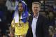 Golden State Warriors' Stephen Curry, left, and coach Steve Kerr watch from the sideline during the first half of the team's NBA basketball game against the Houston Rockets on Thursday, Jan. 3, 2019, in Oakland, Calif. (AP Photo/Ben Margot)