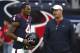 Houston Texans quarterback Deshaun Watson (4) talks with coach Bill O'Brien before an NFL football game against the Tennessee Titans Sunday, Dec. 29, 2019, in Houston. (AP Photo/Eric Christian Smith)