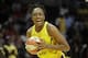 Los Angeles Sparks forward Nneka Ogwumike plays against the Minnesota Lynx during the second half of a WNBA basketball game in Los Angeles, Tuesday, Aug. 20, 2019. (AP Photo/Chris Carlson)
