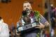 Hawaii coach Nick Rolovich holds the Hawaii Bowl trophy after the team's 38-34 win over BYU in the NCAA college football game Tuesday, Dec. 24, 2019, in Honolulu. (AP Photo/Eugene Tanner)