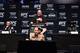 LAS VEGAS, NEVADA - JANUARY 15: Conor McGregor of Ireland, Dana White, and Donald Cerrone interact with fans and media during the UFC 246 press conference at Pearl Theater at the Palms Casino Resort on January 15, 2020 in Las Vegas, Nevada. (Photo by Jeff Bottari/Zuffa LLC via Getty Images)