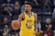 Golden State Warriors guard Jacob Evans (10) plays in the first half of an NBA basketball game against the Memphis Grizzlies Sunday, Jan. 12, 2020, in Memphis, Tenn. (AP Photo/Brandon Dill)