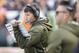 CINCINNATI, OH - NOVEMBER 11: Offensive coordinator Bill Lazor of the Cincinnati Bengals looks on during the game against the New Orleans Saints at Paul Brown Stadium on November 11, 2018 in Cincinnati, Ohio. The Saints won 51-14. (Photo by Joe Robbins/Getty Images)