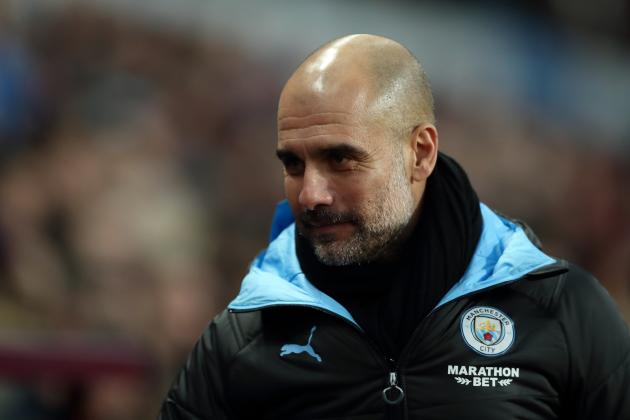 BIRMINGHAM, ENGLAND - JANUARY 12: Manchester City manager / head coach Pep Guardiola during the Premier League match between Aston Villa and Manchester City at Villa Park on January 12, 2020 in Birmingham, United Kingdom. (Photo by James Williamson - AMA/Getty Images)