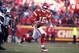 KANSAS CITY, MISSOURI - JANUARY 19: Patrick Mahomes #15 of the Kansas City Chiefs runs on his way to scoring a 27 yard touchdown in the second quarter against the Tennessee Titans in the AFC Championship Game at Arrowhead Stadium on January 19, 2020 in Kansas City, Missouri. (Photo by David Eulitt/Getty Images)