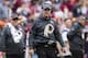 LANDOVER, MD - OCTOBER 06: Head coach Jay Gruden of the Washington Redskins looks on during the first half against the New England Patriots at FedExField on October 6, 2019 in Landover, Maryland. (Photo by Scott Taetsch/Getty Images)