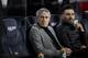 BARCELONA, SPAIN - JANUARY 19: (L-R) coach Quique Setien of FC Barcelona, second coach Eder Sarabia of FC Barcelona during the La Liga Santander match between FC Barcelona v Granada at the Camp Nou on January 19, 2020 in Barcelona Spain (Photo by David S. Bustamante/Soccrates/Getty Images)