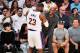 LOS ANGELES, CALIFORNIA - NOVEMBER 17: Kobe Bryant embraces LeBron James during a basketball game between the Los Angeles Lakers and the Atlanta Hawks at Staples Center on November 17, 2019 in Los Angeles, California. (Photo by Allen Berezovsky/Getty Images)