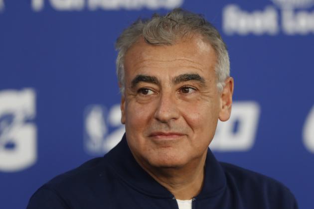 Co-owner of the NBA's Milwaukee Bucks Marc Lasry attends a press conference ahead of NBA basketball game between Charlotte Hornets and Milwaukee Bucks in Paris, Friday, Jan. 24, 2020. (AP Photo/Thibault Camus))