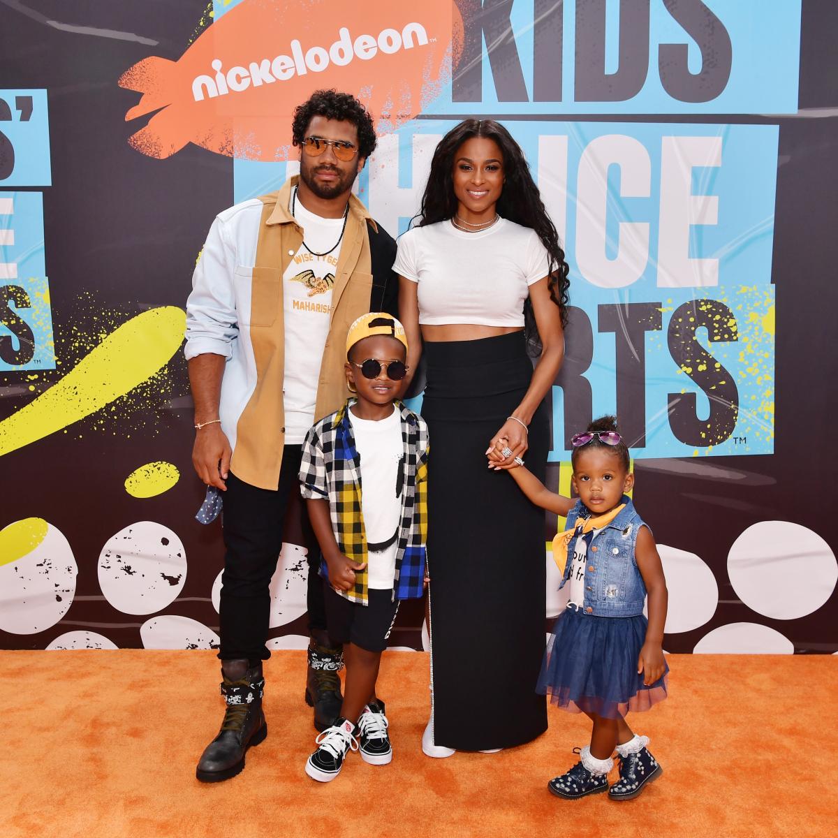 Ciara and kids kitted out in team gear as they root for Russell Wilson's  Seahawks against Falcons