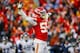 KANSAS CITY, MO - JANUARY 19: Frank Clark #55 of the Kansas City Chiefs gestures during the fourth quarter of the AFC Championship game against the Tennessee Titans at Arrowhead Stadium on January 19, 2020 in Kansas City, Missouri. (Photo by David Eulitt/Getty Images)