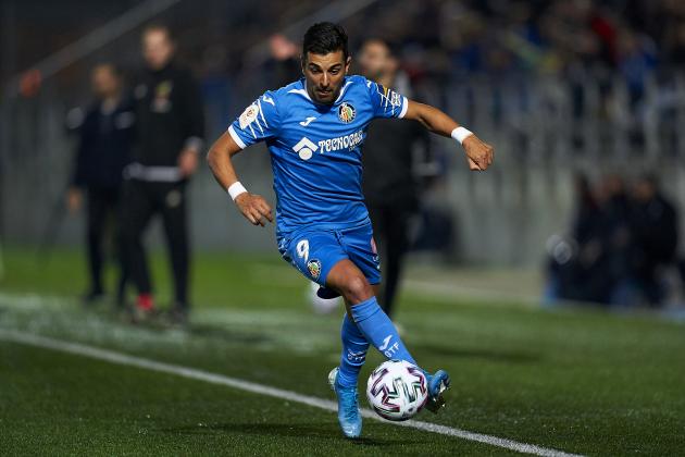 BADALONA, SPAIN - JANUARY 11: Angel Rodriguez of Getafe with the ball during the Copa del Rey First Round match between CF Badalona and Getafe at Municipal de Badalona on January 11, 2020 in Badalona, Spain. (Photo by Quality Sport Images/Getty Images)