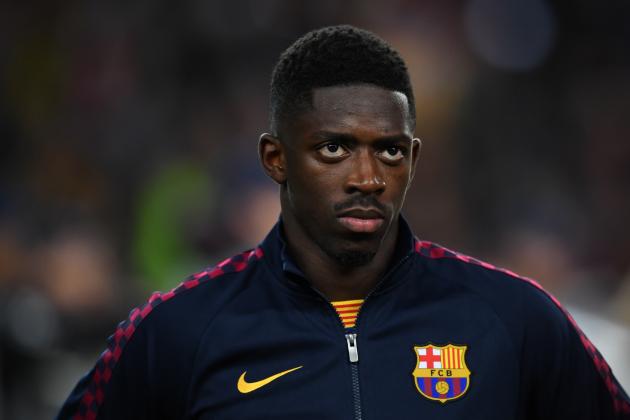 BARCELONA, SPAIN - NOVEMBER 27: Ousmane Dembele of FC Barcelona looks on prior to the UEFA Champions League group F match between FC Barcelona and Borussia Dortmund at Camp Nou on November 27, 2019 in Barcelona, Spain. (Photo by Etsuo Hara/Getty Images)