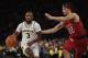 NEW YORK, NEW YORK - FEBRUARY 01: Zavier Simpson #3 of the Michigan Wolverines dribbles the ball as Caleb McConnell #22 of the Rutgers Scarlet Knights defends during the first half at Madison Square Garden on February 01, 2020 in New York City. (Photo by Sarah Stier/Getty Images)