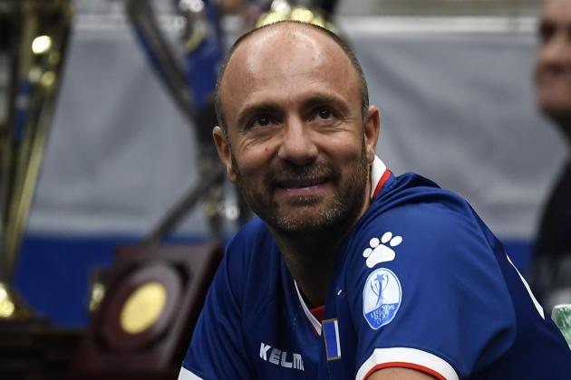Former French football player Christophe Dugarry attends the Legends Super Cup Futsal match France vs China on July 13, 2018 in Moscow. (Photo by GABRIEL BOUYS / AFP)        (Photo credit should read GABRIEL BOUYS/AFP via Getty Images)
