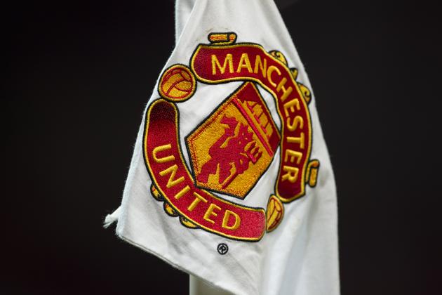 MANCHESTER, ENGLAND - DECEMBER 18: The Manchester United club badge on a corner flag during the Carabao Cup Quarter Final match between Manchester United and Colchester United at Old Trafford on December 18, 2019 in Manchester, England. (Photo by Visionhaus)