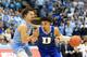CHAPEL HILL, NORTH CAROLINA - FEBRUARY 08: Tre Jones #3 of the Duke Blue Devils drives to the basket against Cole Anthony #2 of the North Carolina Tar Heels during their game at Dean Smith Center on February 08, 2020 in Chapel Hill, North Carolina. (Photo by Streeter Lecka/Getty Images)
