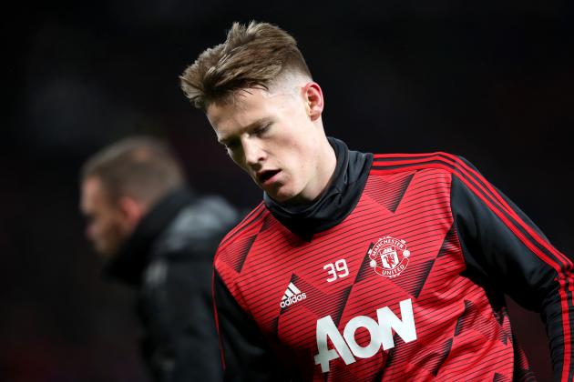 MANCHESTER, ENGLAND - DECEMBER 26: Scott McTominay of Manchester United warms up prior to the Premier League match between Manchester United and Newcastle United at Old Trafford on December 26, 2019 in Manchester, United Kingdom. (Photo by Ian MacNicol/Getty Images)