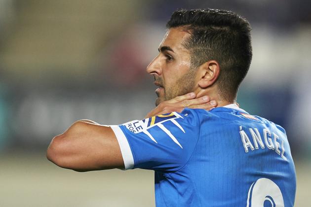 MURCIA, SPAIN - DECEMBER 18: Angel Luis Rodriguez of Getafe CF reacts during the Capa del Rey Second Round match between Estrella Grana El Palmar and Getafe CF at Estadio Nueva Condomina on December 18, 2019 in Murcia, Spain. (Photo by Quality Sport Images/Getty Images)