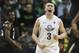 Oregon's Payton Pritchard, right, celebrates after making a 3-point shot against Colorado during the second half of an NCAA college basketball game in Eugene, Ore., Thursday, Feb. 13, 2020. (AP Photo/Chris Pietsch)