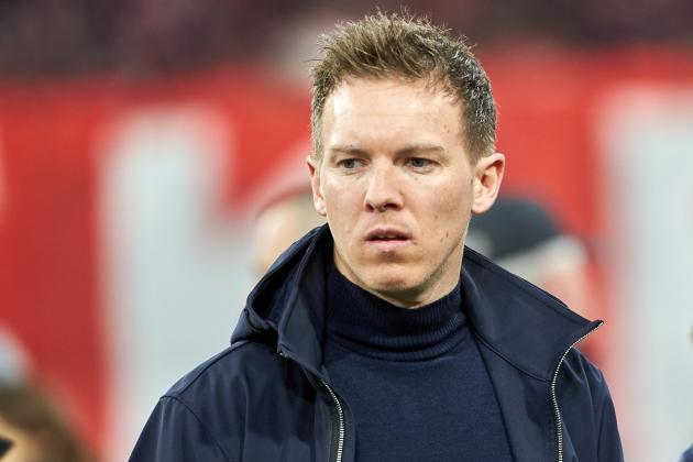 MUNICH, GERMANY - FEBRUARY 09: (BILD ZEITUNG OUT) head coach Julian Nagelsmann of RB Leipzig looks on prior to the Bundesliga match between FC Bayern Muenchen and RB Leipzig at Allianz Arena on February 9, 2020 in Munich, Germany. (Photo by TF-Images/Getty Images)