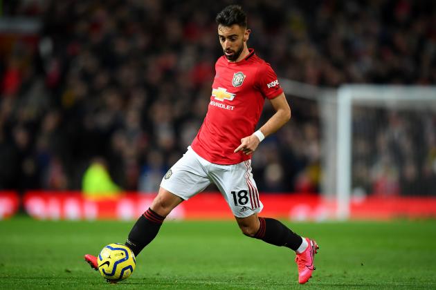 MANCHESTER, ENGLAND - FEBRUARY 01: Bruno Fernandes of Manchester United in action during the Premier League match between Manchester United and Wolverhampton Wanderers at Old Trafford on February 01, 2020 in Manchester, United Kingdom. (Photo by Clive Mason/Getty Images)