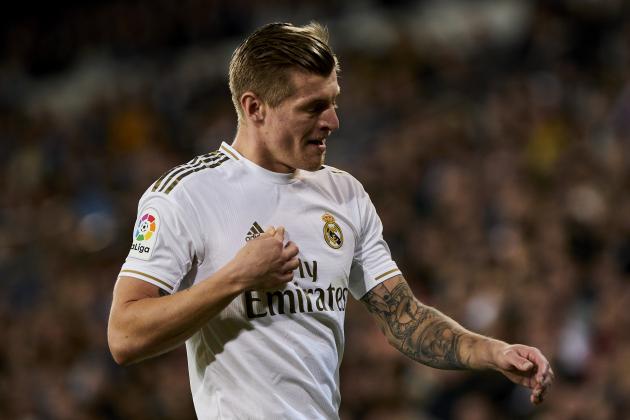 MADRID, SPAIN - FEBRUARY 16: Toni Kroos of Real Madrid reacts during the Liga match between Real Madrid CF and RC Celta de Vigo at Estadio Santiago Bernabeu on February 16, 2020 in Madrid, Spain. (Photo by Perez Meca/MB Media/Getty Images)