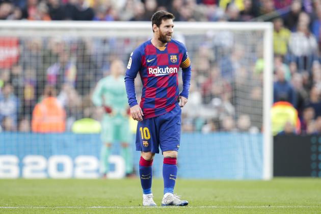 BARCELONA, SPAIN - FEBRUARY 15: Lionel Messi of FC Barcelona during the La Liga Santander  match between FC Barcelona v Getafe at the Camp Nou on February 15, 2020 in Barcelona Spain (Photo by David S. Bustamante/Soccrates/Getty Images)