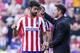VALLADOLID, SPAIN - OCTOBER 6: (L-R) Diego Costa of Atletico Madrid, coach Diego Simeone of Atletico Madrid during the La Liga Santander match between Real Valladolid v Atletico Madrid at the Estadio Nuevo José Zorrilla on October 6, 2019 in Valladolid Spain (Photo by David S. Bustamante/Soccrates/Getty Images)
