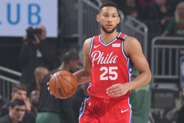 MILWAUKEE, WI - FEBRUARY 22: Ben Simmons #25 of the Philadelphia 76ers handles the ball against the Milwaukee Bucks on February 22, 2020 at the Fiserv Forum in Milwaukee, Wisconsin. NOTE TO USER: User expressly acknowledges and agrees that, by downloading and or using this photograph, user is consenting to the terms and conditions of the Getty Images License Agreement. Mandatory Copyright Notice: Copyright 2020 NBAE (Photo by Gary Dineen/NBAE via Getty Images)
