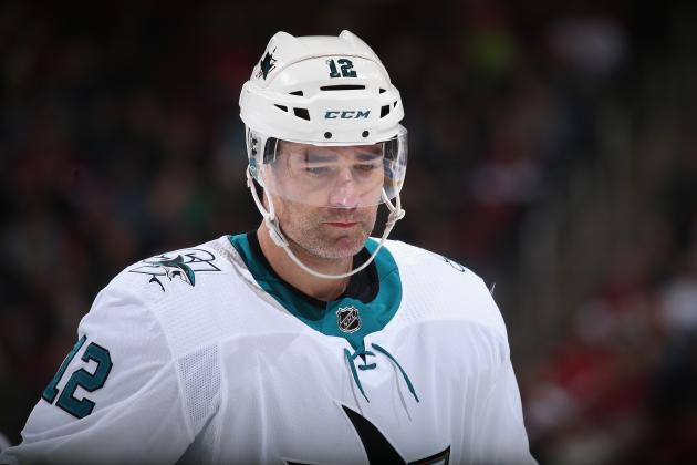 GLENDALE, ARIZONA - JANUARY 14: Patrick Marleau #12 of the San Jose Sharks during the third period of the NHL game against the Arizona Coyotes at Gila River Arena on January 14, 2020 in Glendale, Arizona. The Coyotes defeated the Sharks 6-3. (Photo by Christian Petersen/Getty Images)