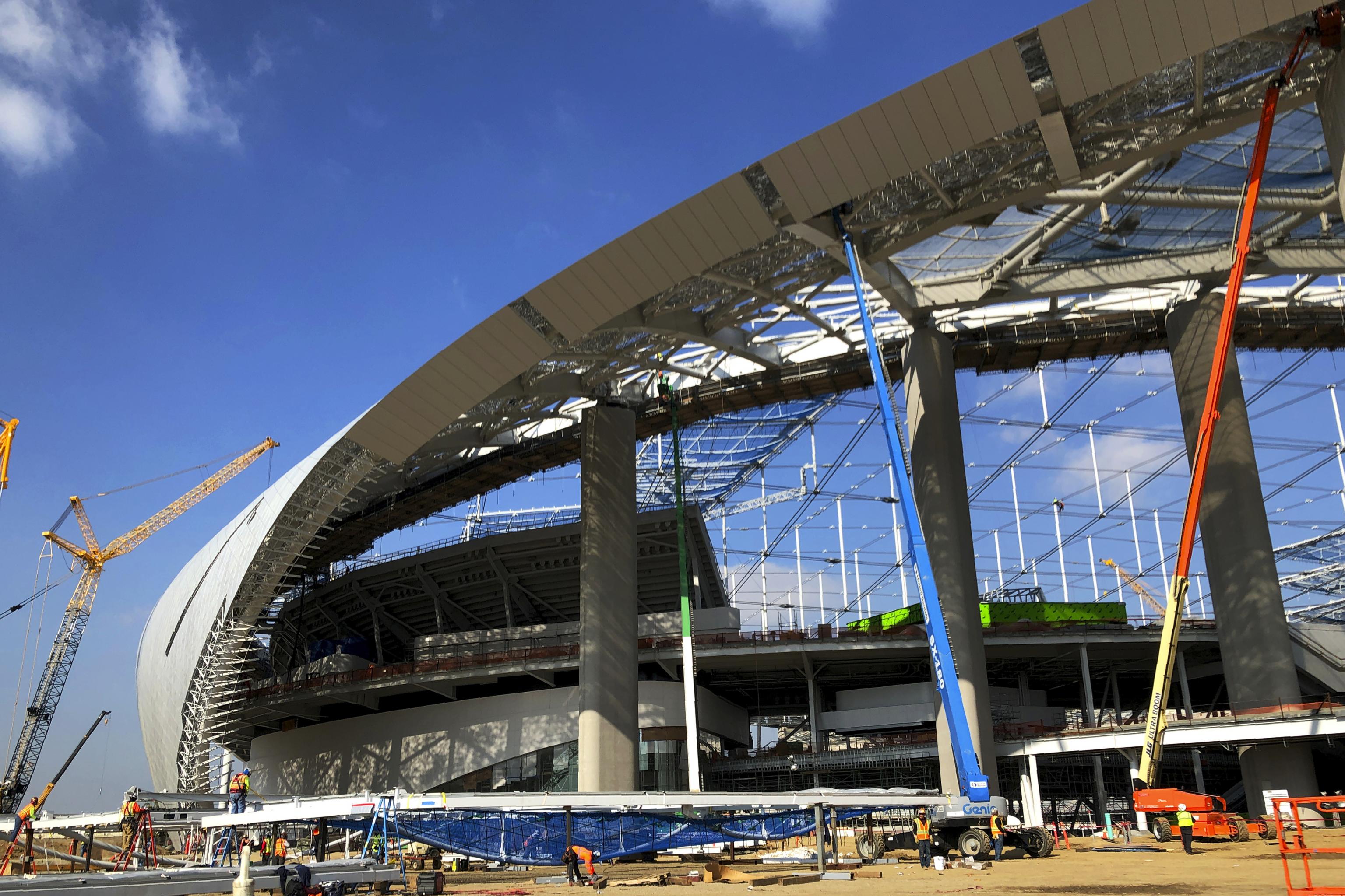 Why were there large cranes outside the Bengals' stadium?