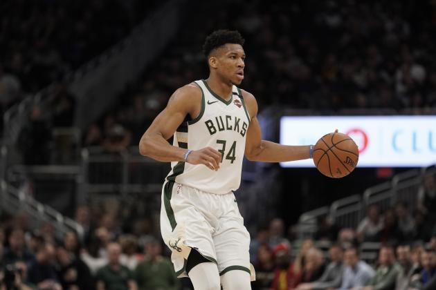 Milwaukee Bucks' Giannis Antetokounmpo dribbles during the second half of an NBA basketball game against the Indiana Pacers Wednesday, March 4, 2020, in Milwaukee. The Bucks won 119-100. (AP Photo/Morry Gash)
