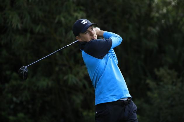 PONTE VEDRA BEACH, FLORIDA - MARCH 12: Jordan Spieth of the United States watches his drive on the 11th hole during the first round of The PLAYERS Championship on The Stadium Course at TPC Sawgrass on March 12, 2020 in Ponte Vedra Beach, Florida. (Photo by Cliff Hawkins/Getty Images)