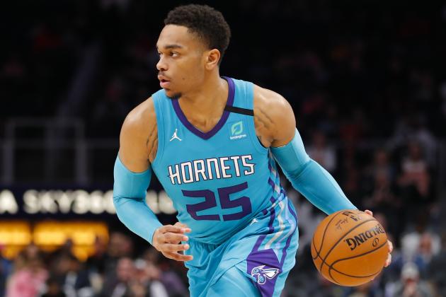 ATLANTA, GA - MARCH 09: PJ Washington #25 of the Charlotte Hornets controls the ball during the first half of an NBA game against the Atlanta Hawks at State Farm Arena on March 9, 2020 in Atlanta, Georgia. NOTE TO USER: User expressly acknowledges and agrees that, by downloading and/or using this photograph, user is consenting to the terms and conditions of the Getty Images License Agreement. (Photo by Todd Kirkland/Getty Images)