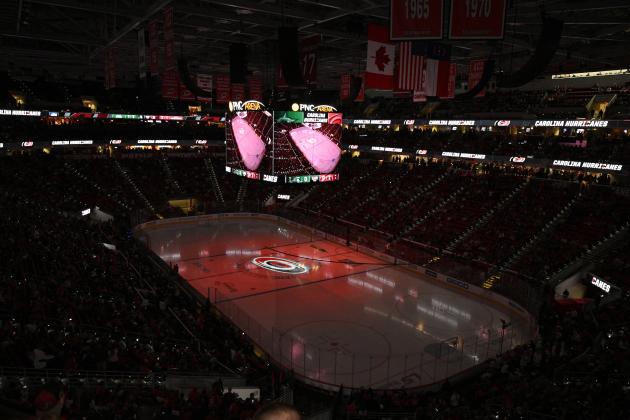 RALEIGH, NORTH CAROLINA - FEBRUARY 25: General view of the game between the Carolina Hurricanes and the Dallas Stars  at PNC Arena on February 25, 2020 in Raleigh, North Carolina. (Photo by Grant Halverson/Getty Images)