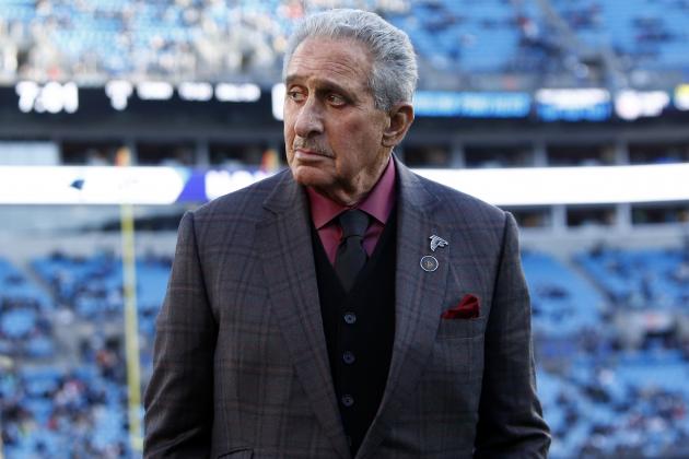 Atlanta Falcons owner Arthur Blank is seen during the second half of an NFL football game against the Carolina Panthers in Charlotte, N.C., Sunday, Nov. 17, 2019. (AP Photo/Brian Blanco)