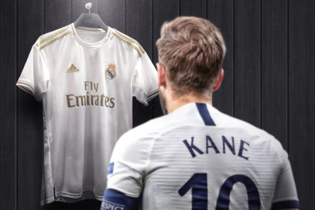 Harry Kane unveils Tottenham's new shirt with Real Madrid transfer interest  on the horizon