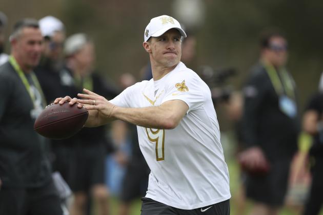 NFC quarterback Drew Brees, of the New Orleans Saints, throws a pass during Pro Bowl NFL football practice, Thursday, Jan. 23, 2020, in Kissimmee, Fla. (AP Photo/Steve Luciano) NFC quarterback Drew Brees, of the New Orleans Saints, throws a pass during Pro Bowl NFL football practice, Thursday, Jan. 23, 2020, in Kissimmee, Fla. (AP Photo/Steve Luciano)