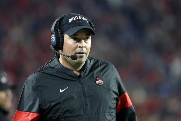 GLENDALE, ARIZONA - DECEMBER 28: Head coach Ryan Day of the Ohio State Buckeyes during the second half of the College Football Playoff Semifinal against the Clemson Tigers at the PlayStation Fiesta Bowl at State Farm Stadium on December 28, 2019 in Glendale, Arizona. (Photo by Ralph Freso/Getty Images)