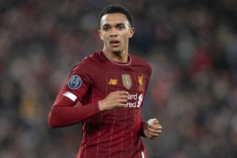 LIVERPOOL, ENGLAND - MARCH 11: Trent Alexander-Arnold of Liverpool during the UEFA Champions League round of 16 second leg match between Liverpool FC and Atletico Madrid at Anfield on March 11, 2020 in Liverpool, United Kingdom. (Photo by Visionhaus)